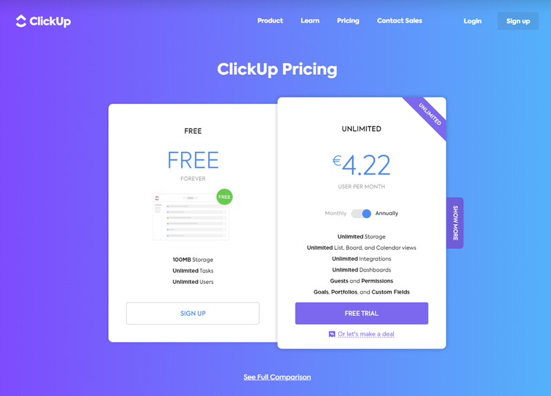 Preise für Projektmanagement Tool ClickUp Preise für Projektmanagement Tool ClickUp